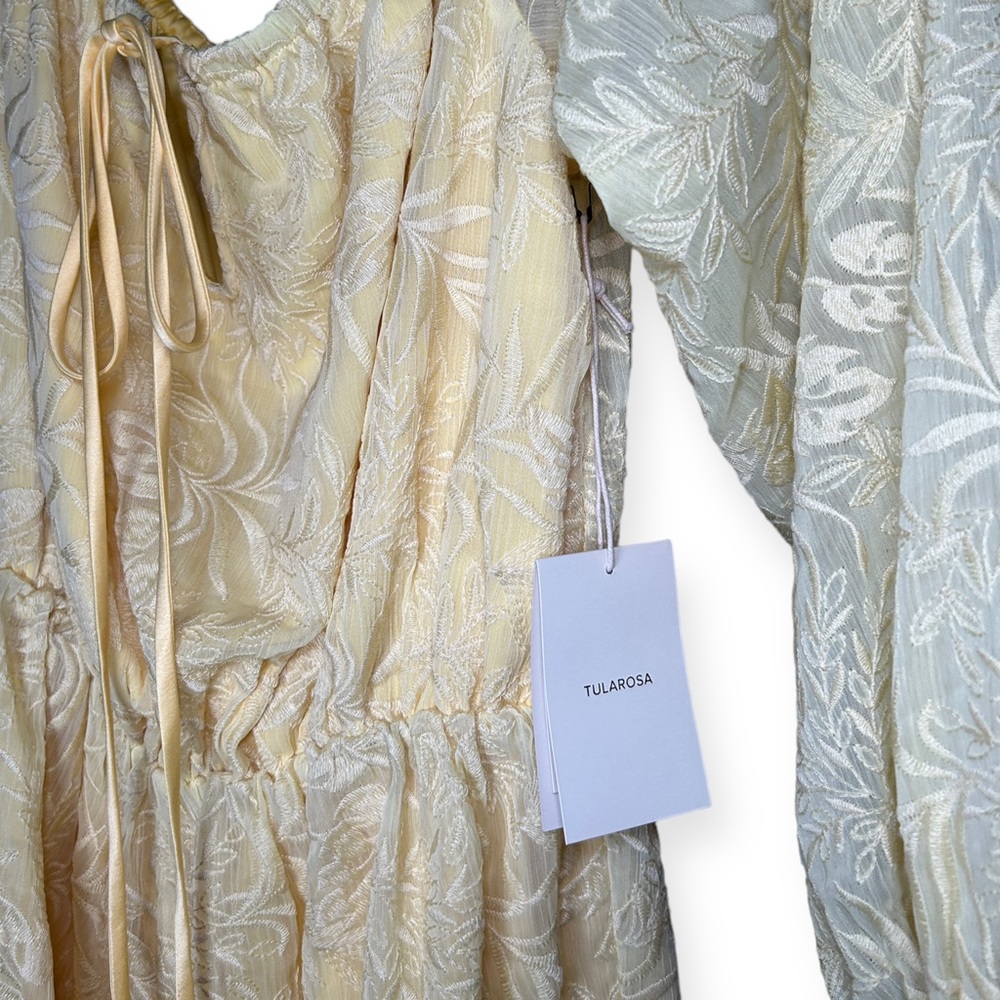 NWT Tularosa Ida Romper Balloon Sleeve Ruffle Hem Playsuit in Lemon Drop Small - Picture 13 of 15